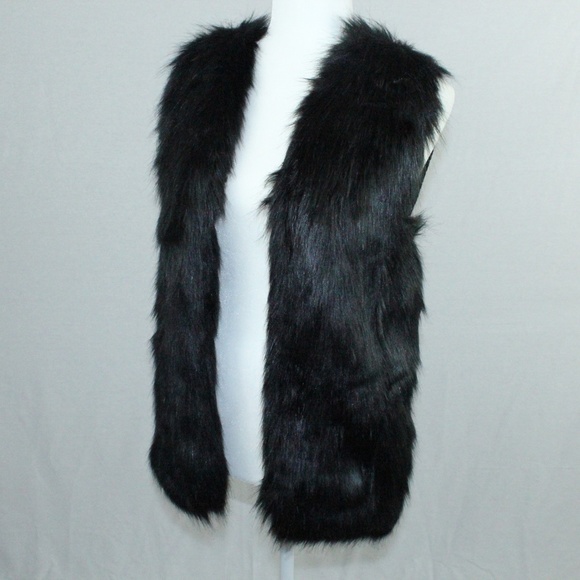 NWT | Shelly Collection | Black Faux Fur Vest | Sz S - Picture 4 of 16